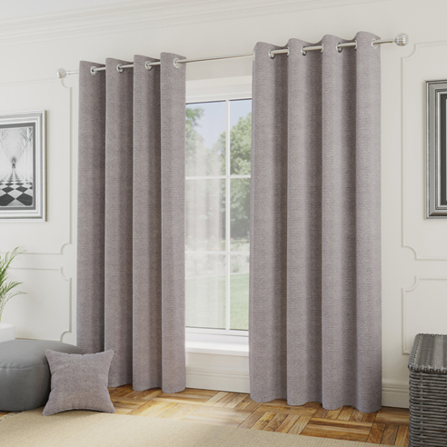 Royale Eyelet, Silver - Ready Made Curtains - Image 3